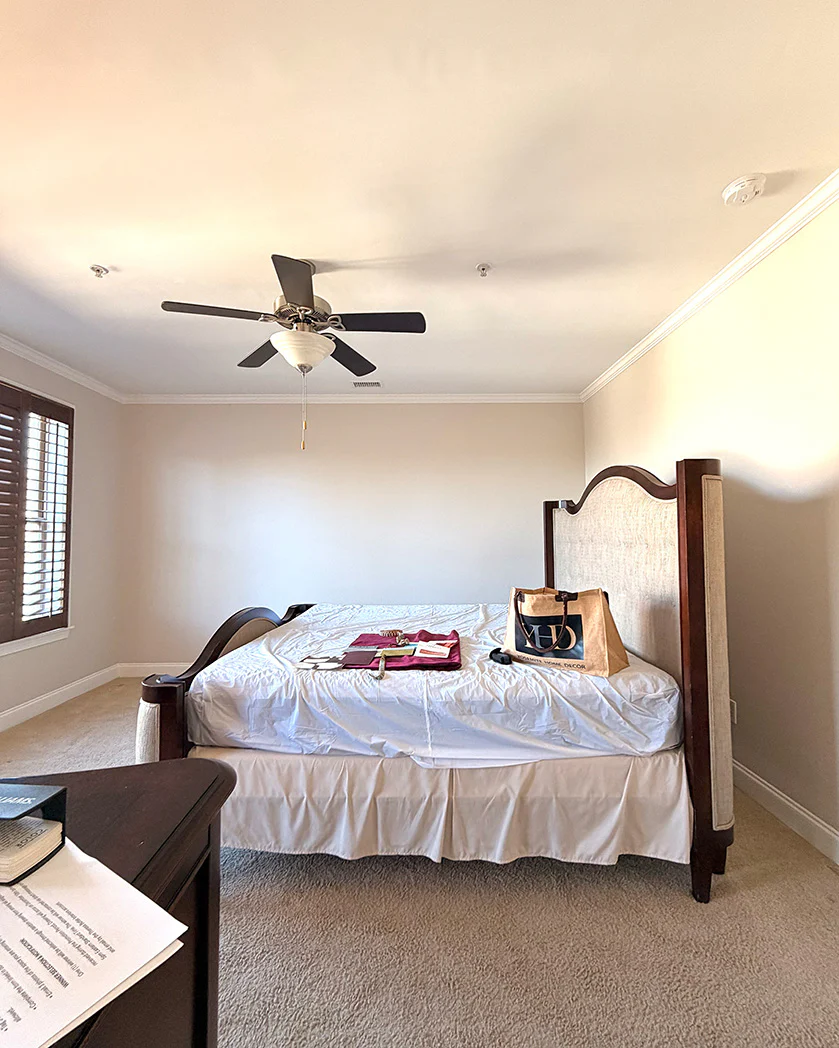 Before: bedroom before painting